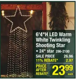 Menards 6'4H LED Warm White Twinkling Shooting Star offer