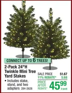 Menards 2-Pack 24H Twinkle Mini Tree Yard Stakes offer