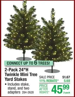 Menards 2-Pack 24H Twinkle Mini Tree Yard Stakes offer
