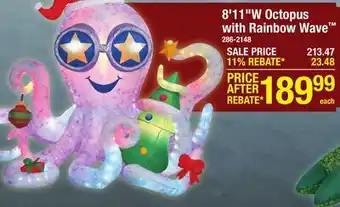 Menards 8'11W Octopus with Rainbow Wave offer