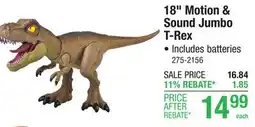 Menards 18 Motion & Sound Jumbo T-Rex offer