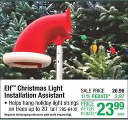 Menards Elf Christmas Light Installation Assistant offer