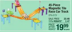 Menards 45-Piece Magnetic Tile Race Car Track offer