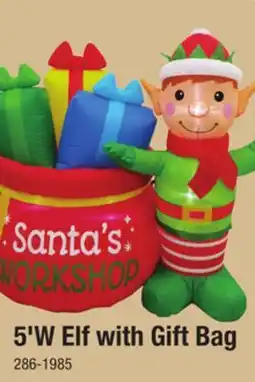 Menards 5'W Elf with Gift Bag offer