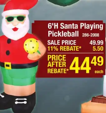 Menards 6'H Santa Playing Pickleball offer