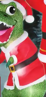 Menards 15'6H Giant T. Rex in Santa Suit offer