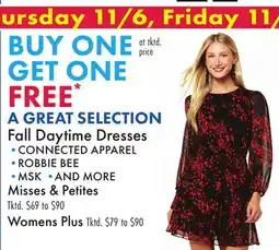 Boscov's A GREAT SELECTION Fall Daytime Dresses offer