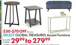 Boscov's SELECT GLOBAL TREASURES Accent Furniture offer