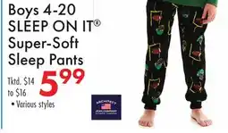 Boscov's Boys 4-20 SLEEP ON IT Super-Soft Sleep Pants offer
