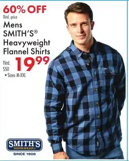 Boscov's Mens SMITH'S Heavyweight Flannel Shirts offer