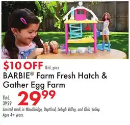 Boscov's BARBIE Farm Fresh Hatch & Gather Egg offer