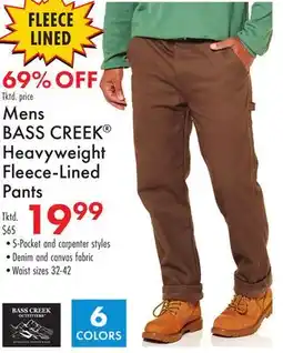 Boscov's Mens BASS CREEK Heavyweight Fleece-Lined Pants offer