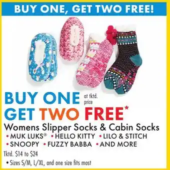 Boscov's Womens Slipper Socks & Cabin Socks offer