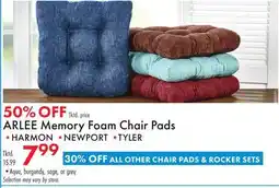 Boscov's ARLEE Memory Foam Chair Pads SETS offer