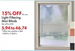 Boscov's Light-Filtering Mini Blinds offer