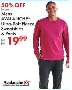 Boscov's Mens AVALANCHE Ultra-Soft Fleece Sweatshirts & Pants offer