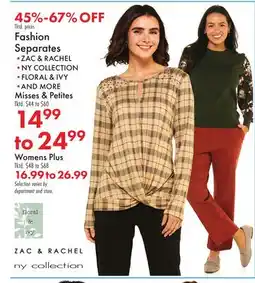 Boscov's Fashion Separates offer