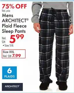 Boscov's Mens ARCHITECT Plaid Fleece Sleep Pants offer