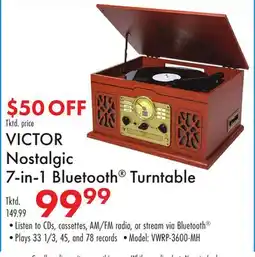 Boscov's VICTOR Nostalgic 7-in-1 Bluetooth Turntable Tktd offer