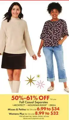 Boscov's Fall Casual Separates offer