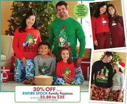 Boscov's ENTIRE STOCK Family Pajamas offer