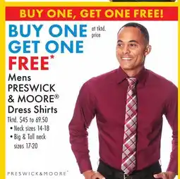 Boscov's Mens PRESWICK & MOORE Dress Shirts offer