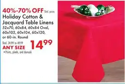 Boscov's Holiday Cotton & Jacquard Table Linens offer