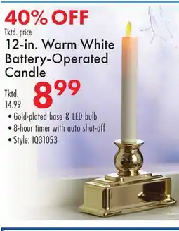 Boscov's 12-in. Warm White Battery-Operated Candle offer