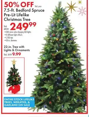 Boscov's 7.5-ft. Bedford Spruce Pre-Lit Lifelike Christmas Tree offer