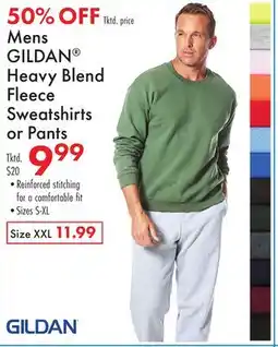 Boscov's Mens GILDAN Heavy Blend Fleece Sweatshirts or Pants offer