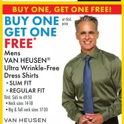 Boscov's Mens VAN HEUSEN Ultra Wrinkle-Free Dress Shirts offer