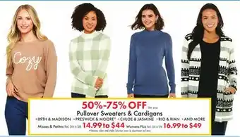 Boscov's Pullover Sweaters & Cardigans offer
