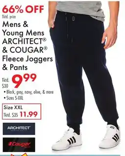 Boscov's Mens & Young Mens ARCHITECT & COUGAR Fleece Joggers & Pants offer