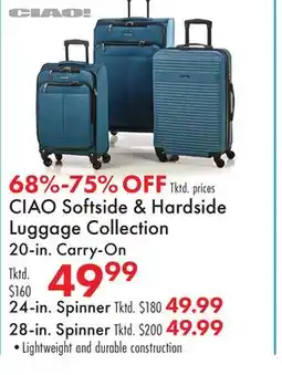 Boscov's CIAO Softside & Hardside Luggage Collection offer