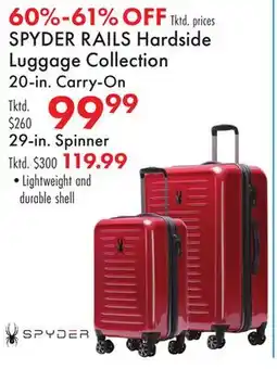 Boscov's SPYDER RAILS Hardside Luggage Collection offer