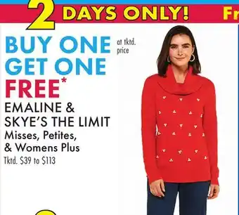 Boscov's EMALINE & SKYE'S THE LIMIT offer