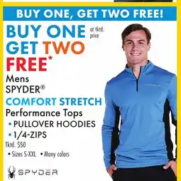 Boscov's Mens SPYDER COMFORT STRETCH Performance Tops offer