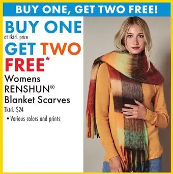 Boscov's Womens RENSHUN Blanket Scarves offer