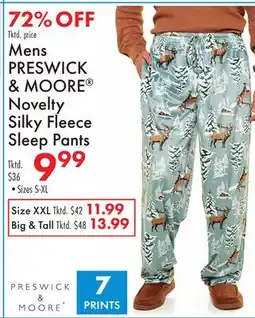 Boscov's Mens PRESWICK & MOORE Novelty Silky Fleece Sleep Pants offer