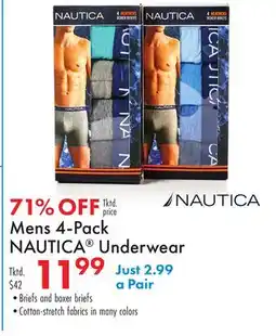 Boscov's Mens 4-Pack NAUTICA Underwear offer