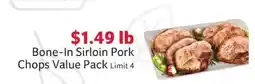 Winn Dixie Bone-In Sirloin Pork Chops Value Pack offer