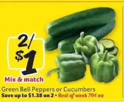 Winn Dixie Green Bell Peppers or Cucumbers offer