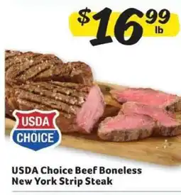Winn Dixie USDA Choice Beef Boneless New York Strip Steak offer