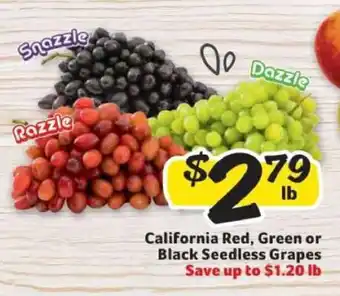 Winn Dixie California Red, Green or Black Seedless Grapes offer