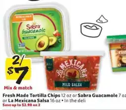 Winn Dixie Fresh Made Tortilla Chips, Sabra Guacamole, La Mexicana Salsa offer