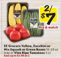 Winn Dixie SE Grocers Yellow, Zucchini or Mix Squash or Green Beans or Vine Ripe Tomatoes offer