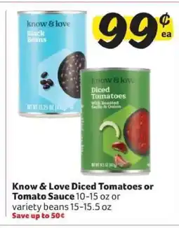 Winn Dixie Know & Love Diced Tomatoes or Tomato Sauce offer