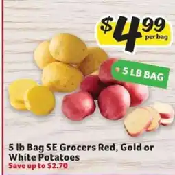 Winn Dixie 5 lb Bag SE Grocers Red, Gold or White Potatoes offer