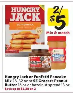 Winn Dixie Hungry Jack or Funfetti Pancake Mix / SE Grocers Peanut Butter offer