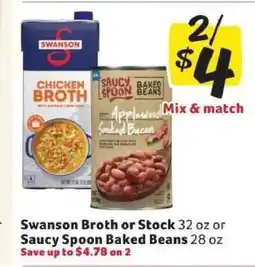 Winn Dixie Swanson Broth or Stock / Saucy Spoon Baked Beans offer